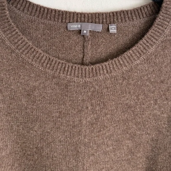 Vince Yak Wool Blend Crewneck Sweater Brown Size M - Picture 2 of 5